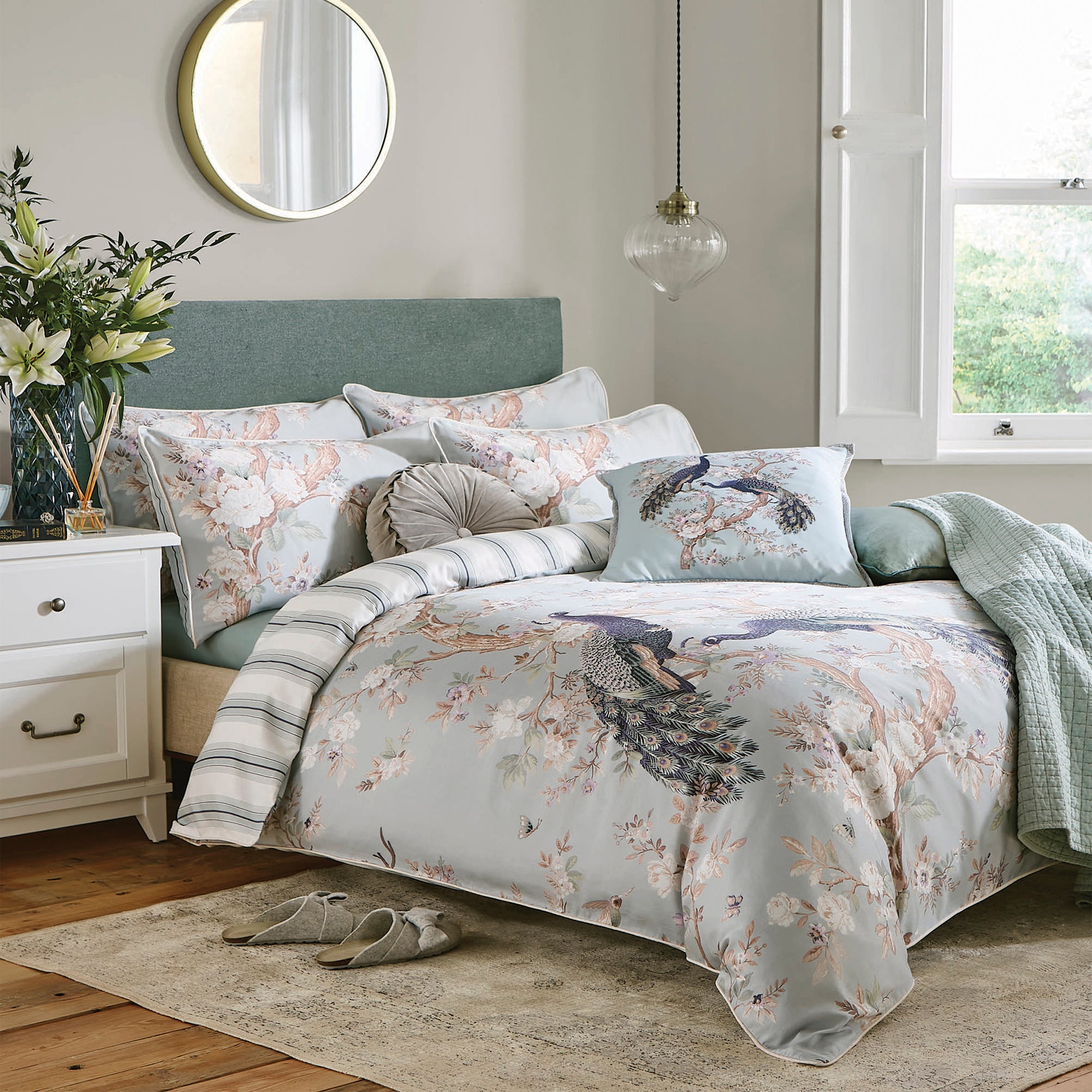 Laura Ashley Dekbedovertrek lits-jumeaux Belvedere Duckegg 230cm x 220cm