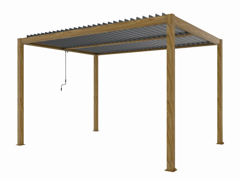 Pergola tarasowa ogrodowa Luxe 3x4m Aluminiowa w kolorze drzewna