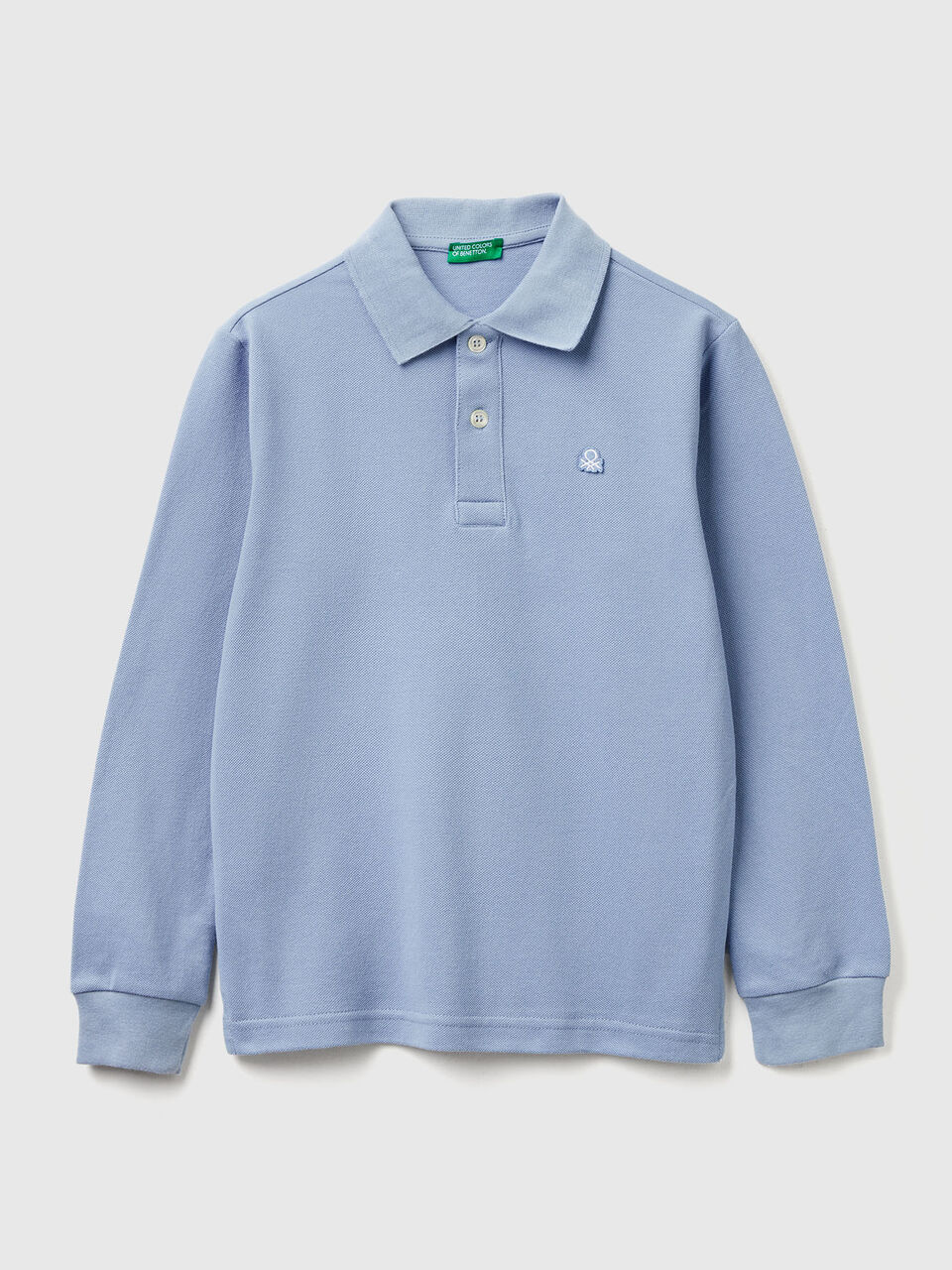 Long sleeve polo in cotton