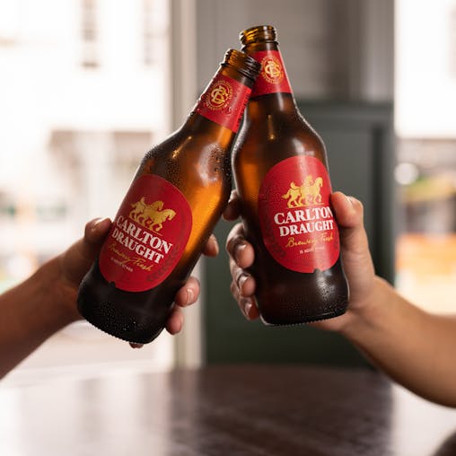Carlton Draught, Full Strength Beer with Crisp Finish, Classic Australian Lager, 4.6% ABV, 375mL (Case of 24 Cans)