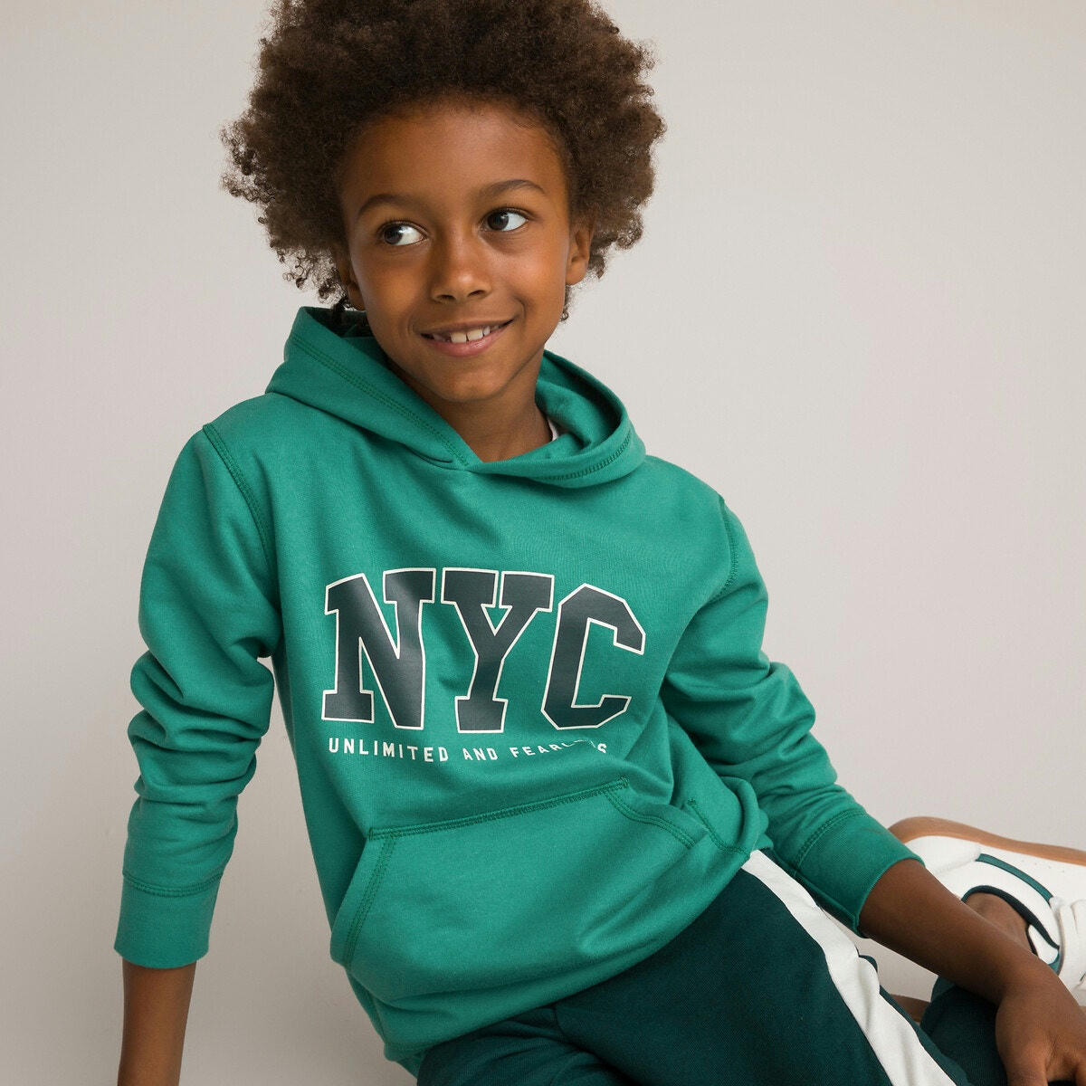 Sweat à capuche en molleton, motif imprimé