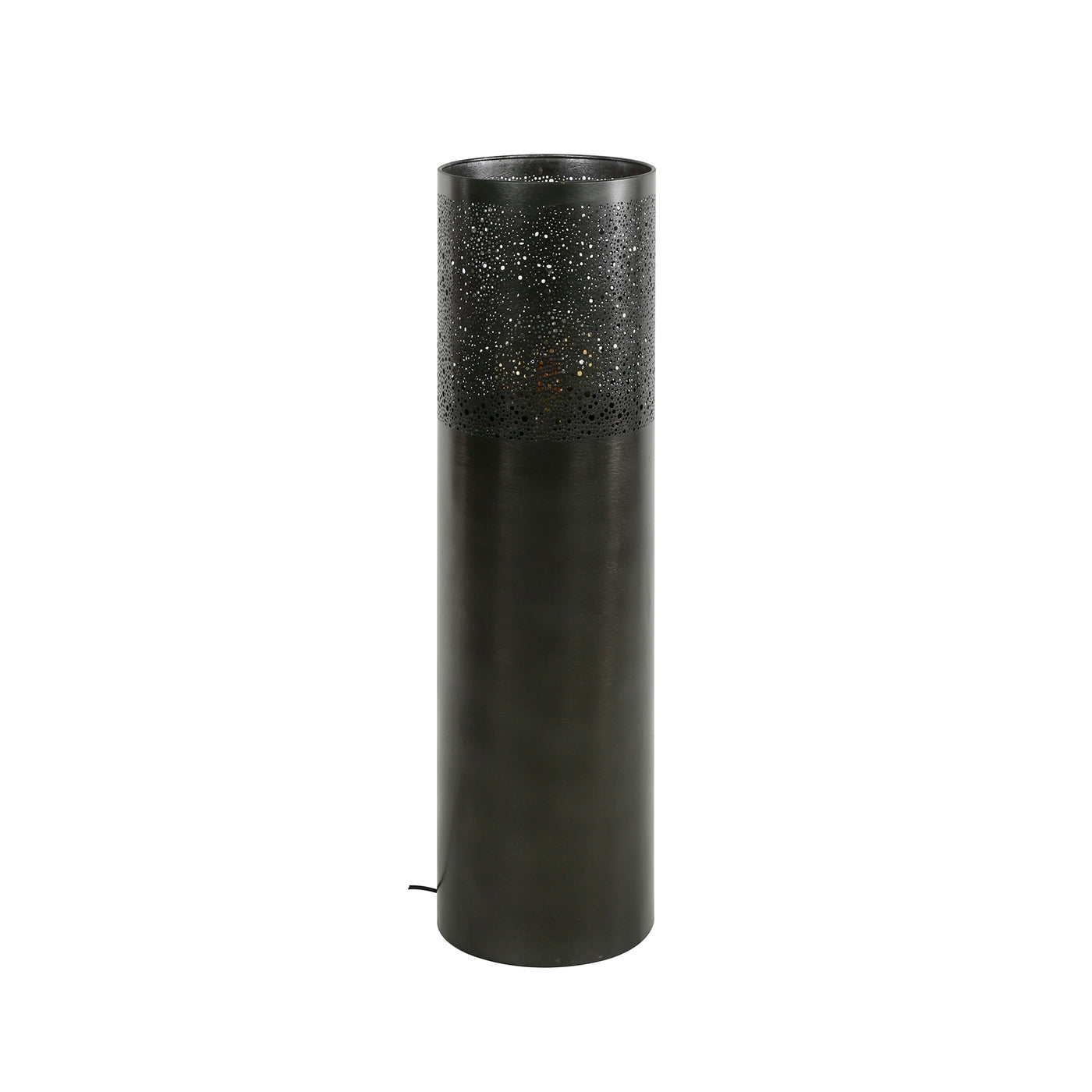 Giga Meubel Vloerlamp Cilinder - Zwart Nikkel - 90x25x25cm
