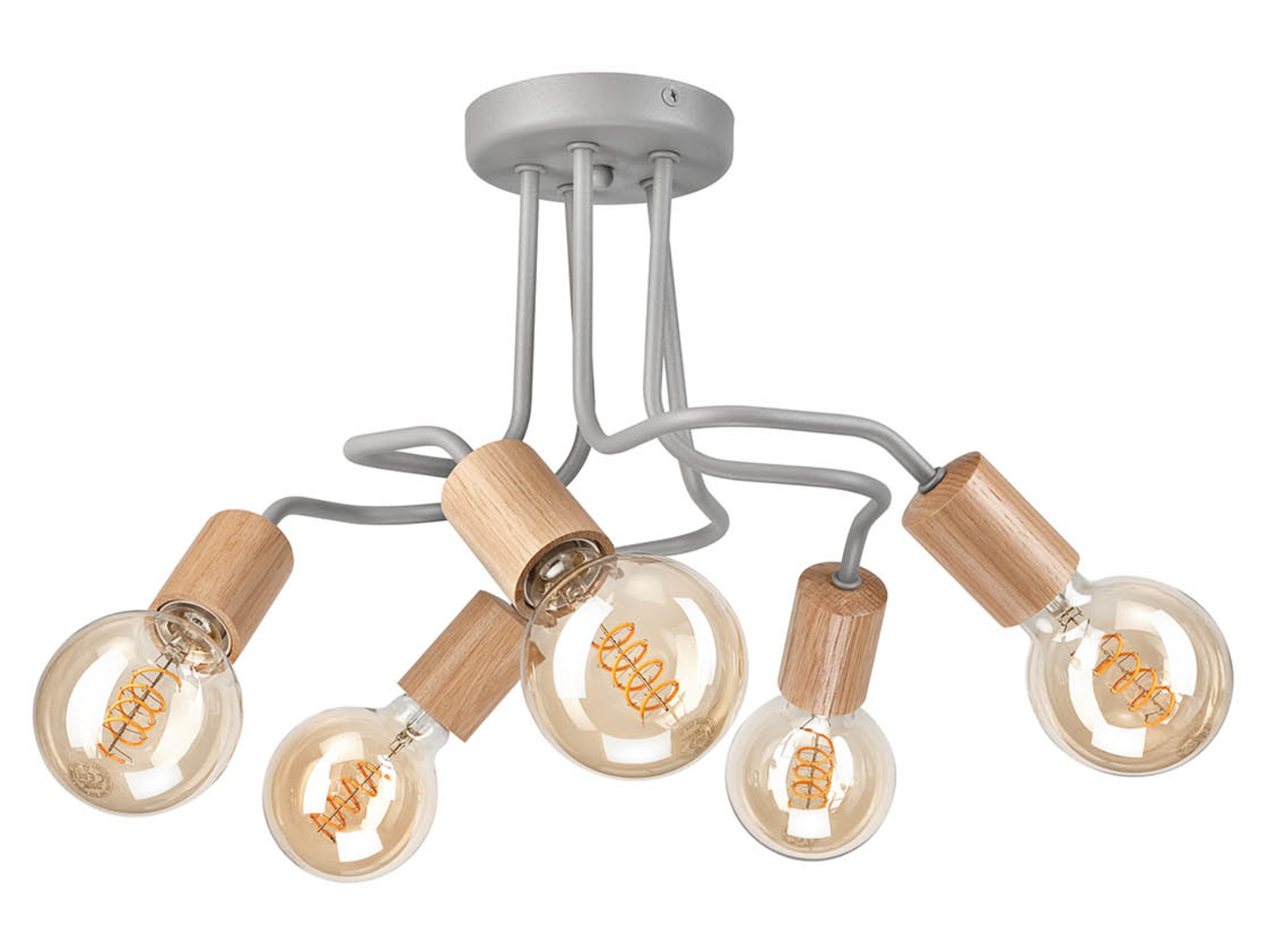 Lampa sufitowa Conor 5-punktowa metalowa szara