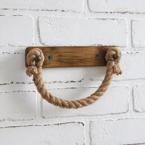 Antique Brass Toilet Paper Holder with Jute Rope - Box of 2 - Antique Brass - 8''W x 1''D x 5''H