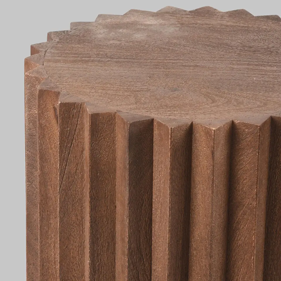 LABEL51 Bijzettafel Novan - Espresso &Oslash;35cm - Mangohout