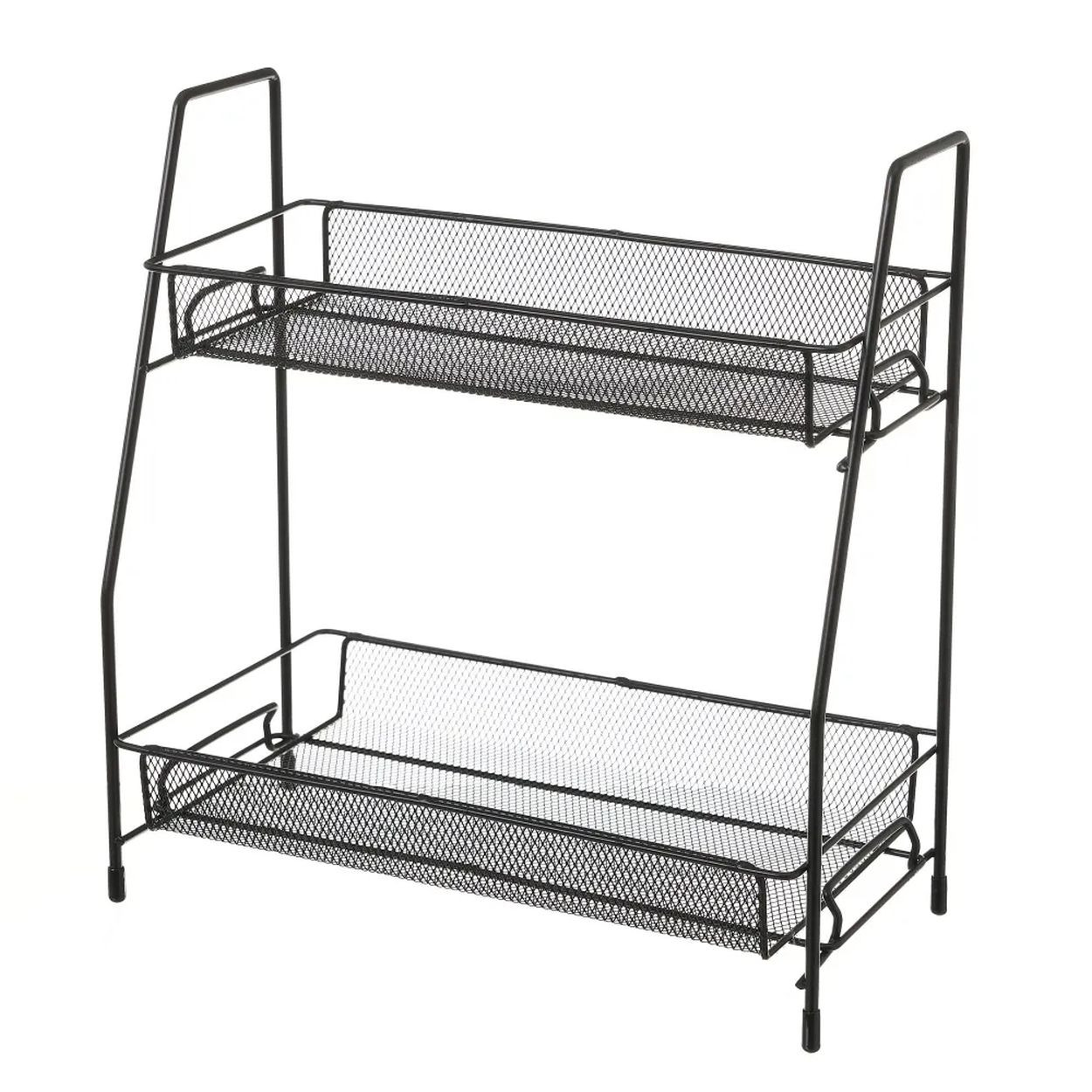 Półka metalowa czarna 2- poziomowa 33 cm