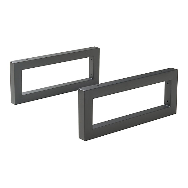 Lot de 2 équerres d'étagère Hawangen acier 40 x 20 cm noir en.casa