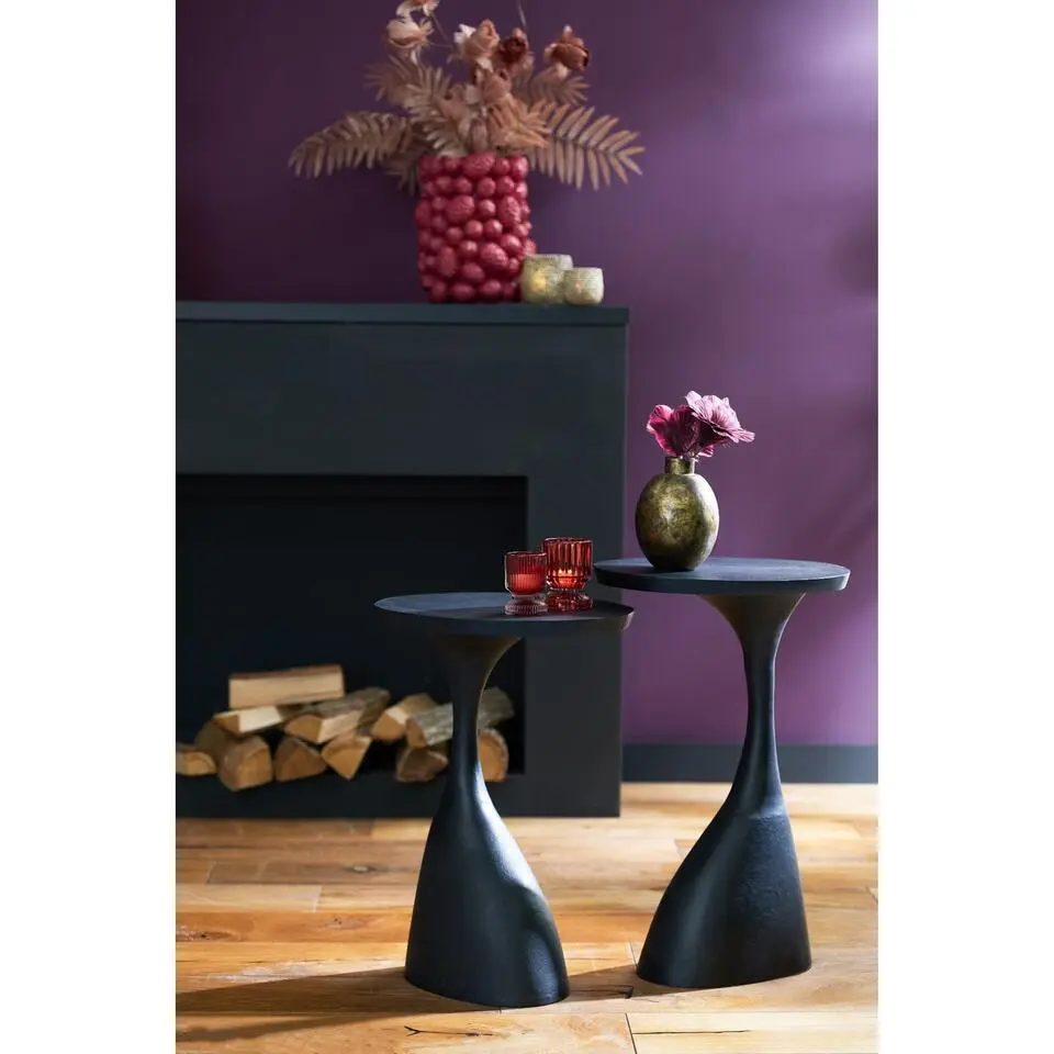 Bijzettafel Macau - Zwart - 40x33x61cm