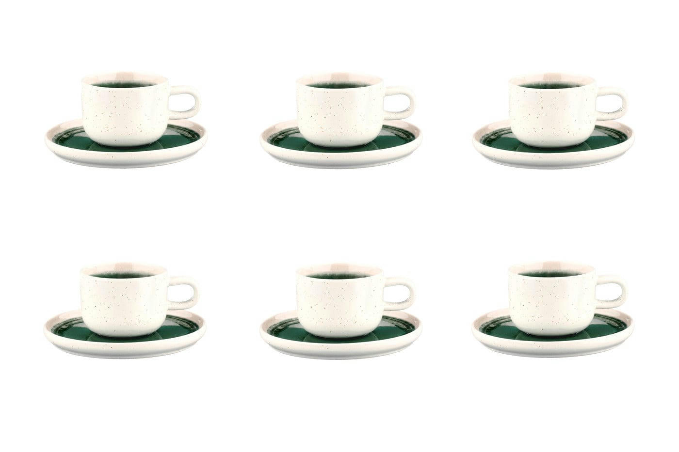 OXYGEN - Lot de 6 tasses en grès vert D15