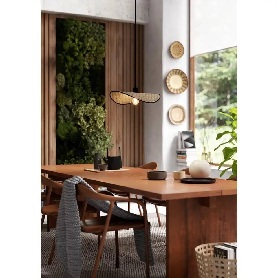 EGLO Marywell Hanglamp - E27 - Hout - Zwart/Bruin