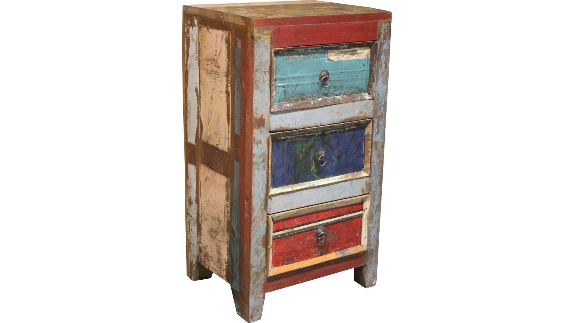 MONTREAL - Commode 3 tiroirs marron colorés