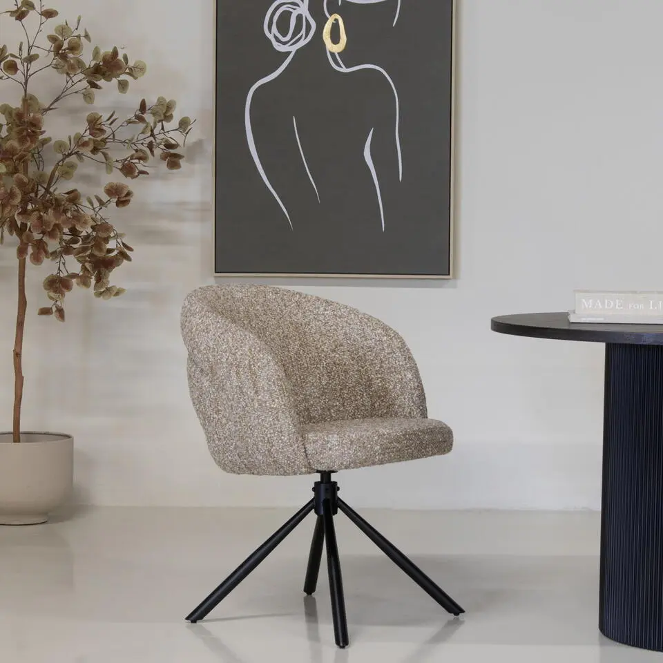 Eetkamerstoel Taupe - Draaibaar - Emilia - Set van 2