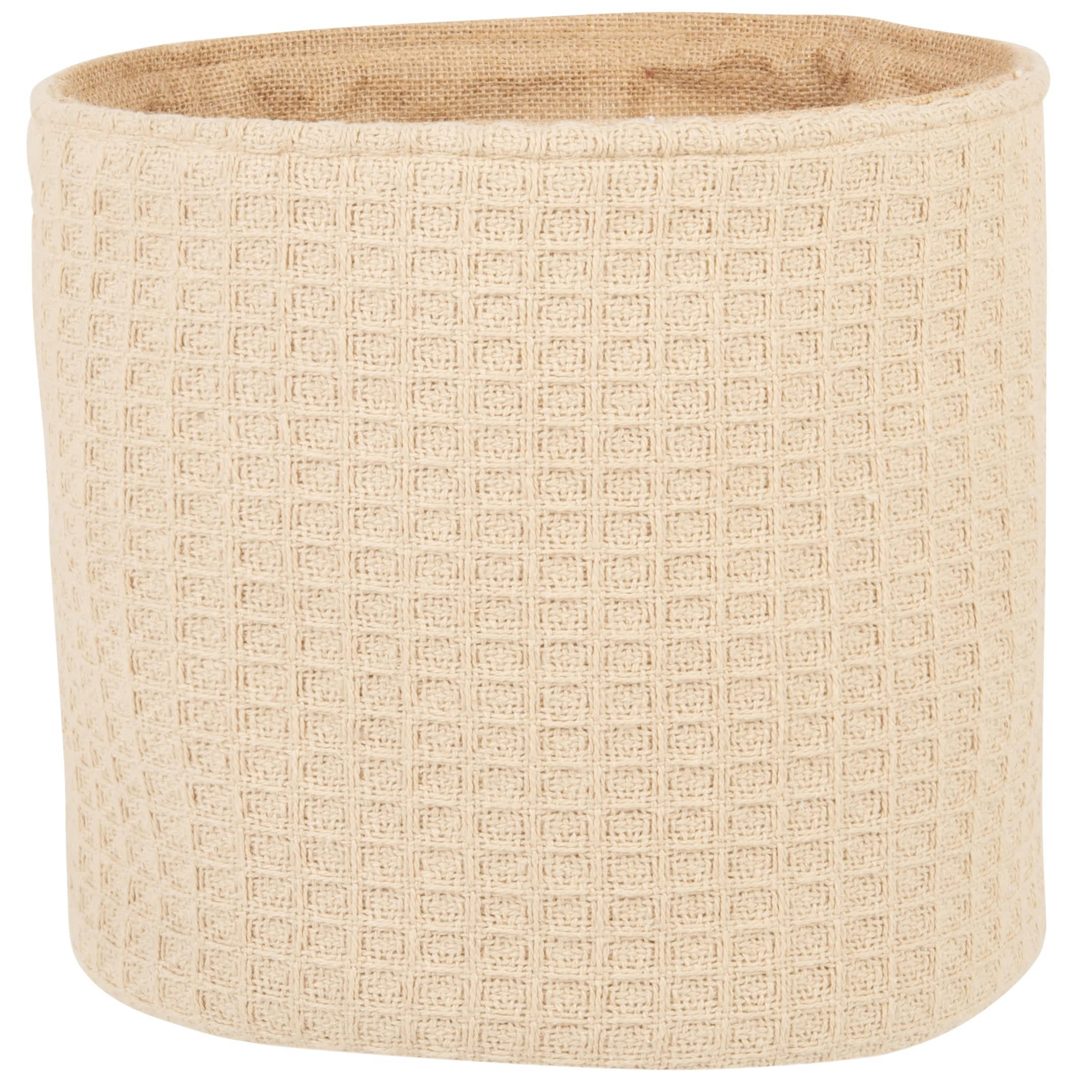 LUCE - Panier de rangement en coton et jute beige