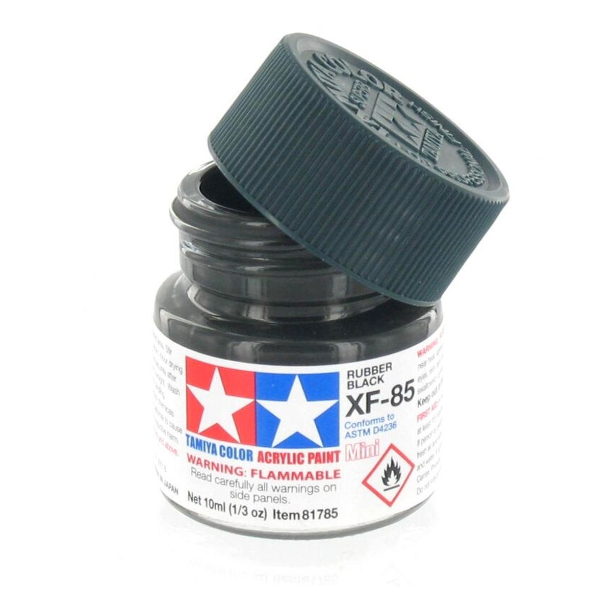 Tamiya Colour Acrylic Paint XF-85 Rubber Black 10ml