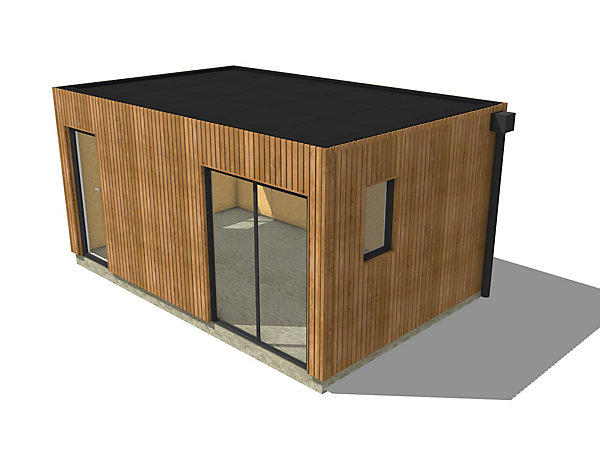 Bureau de jardin 4 saisons en bois 5,5 x 3,5 x 2,7 m / isolation RE2020