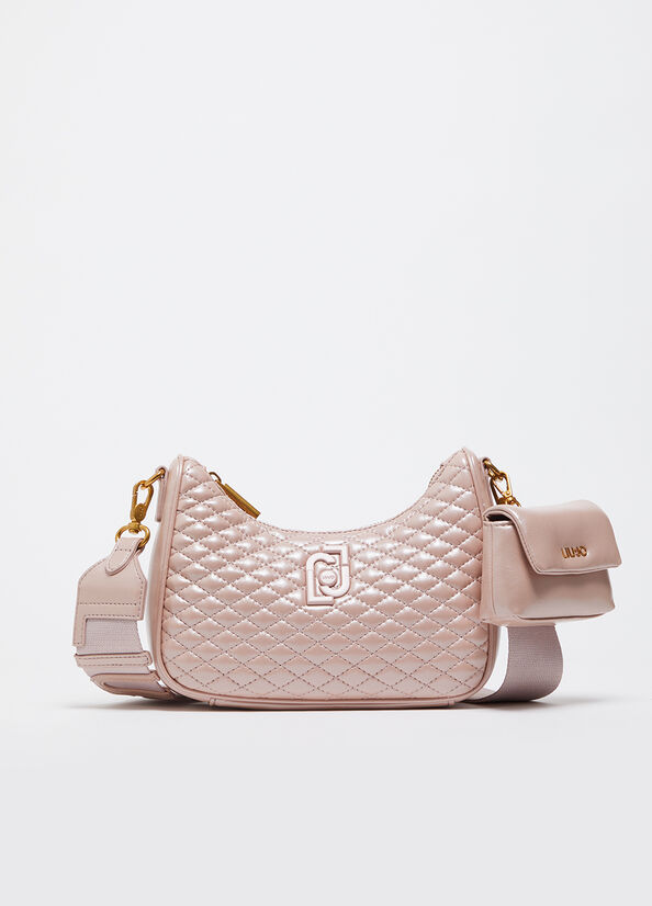 Borsa hobo piccola glossy matelass&eacute;