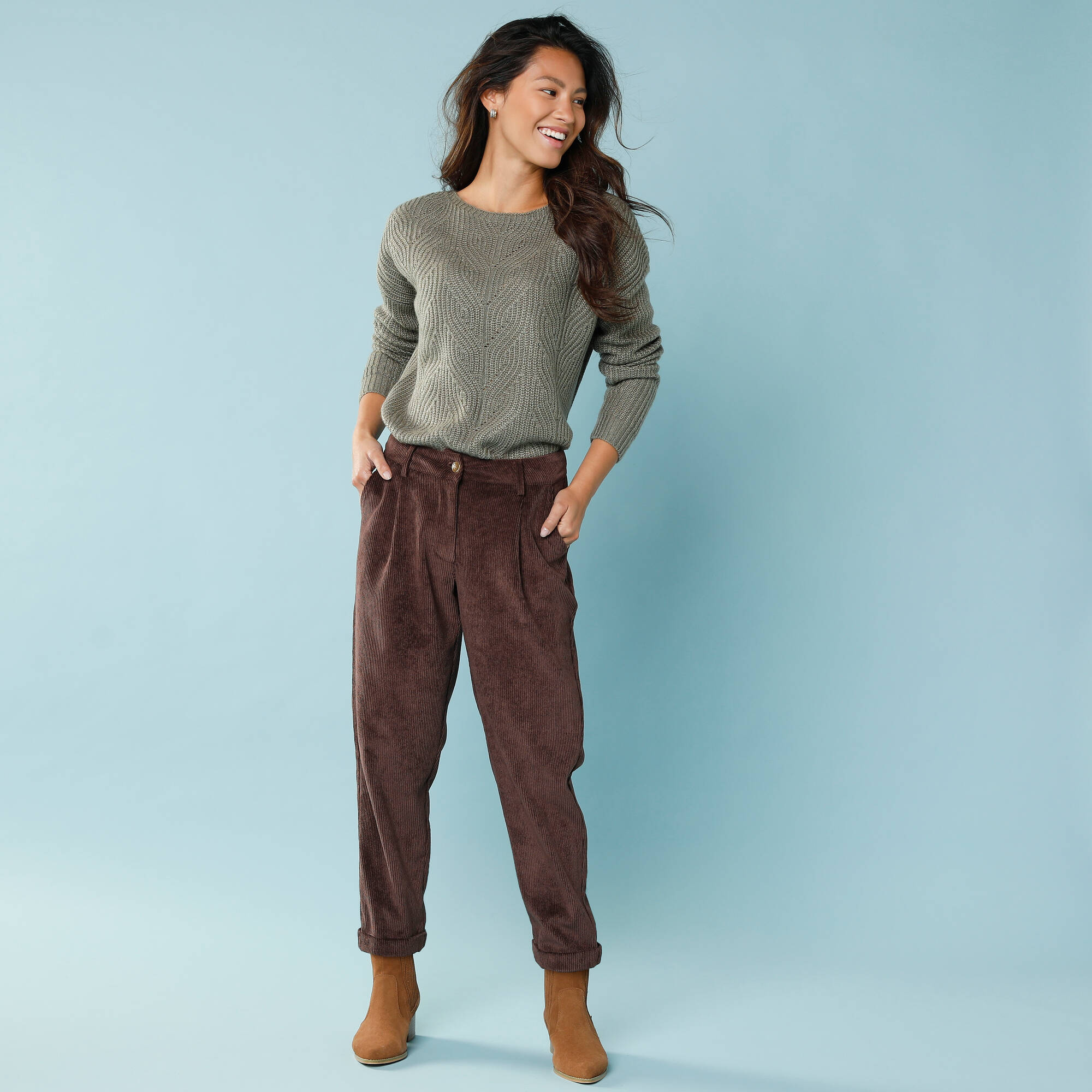 Pantalon 7/8ème en velours, Spécial Petites