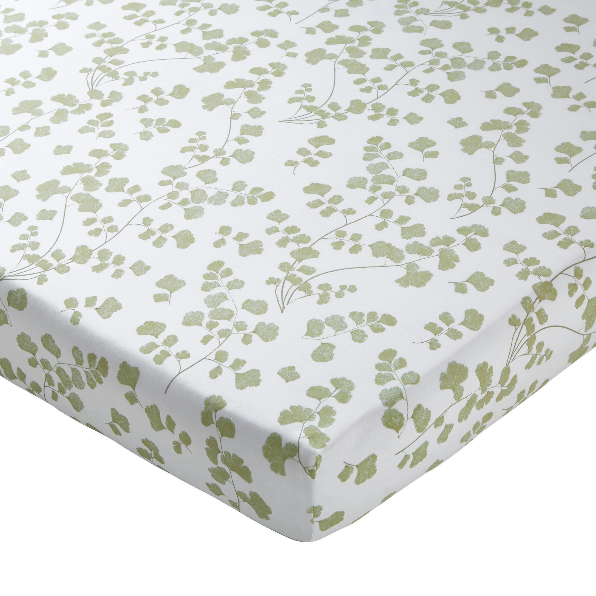 VERONIKA - Drap-housse 140x190x28 vert en coton