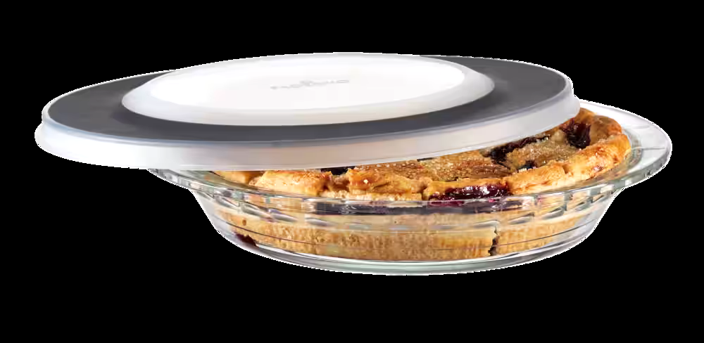 PADERNO Glass Pie Plate with Lid, 9-in, 1.4-qt