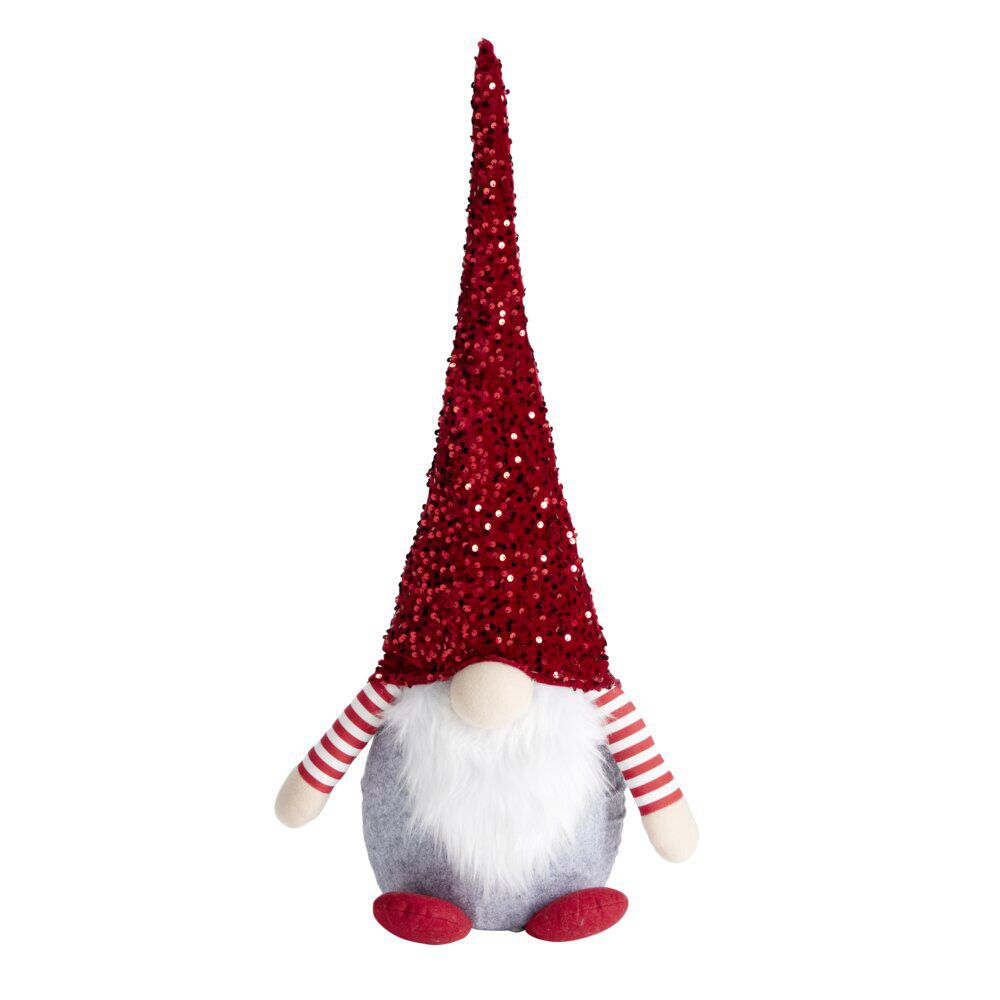Décoration de No&euml;l à poser gnome rouge 30x15xH73cm