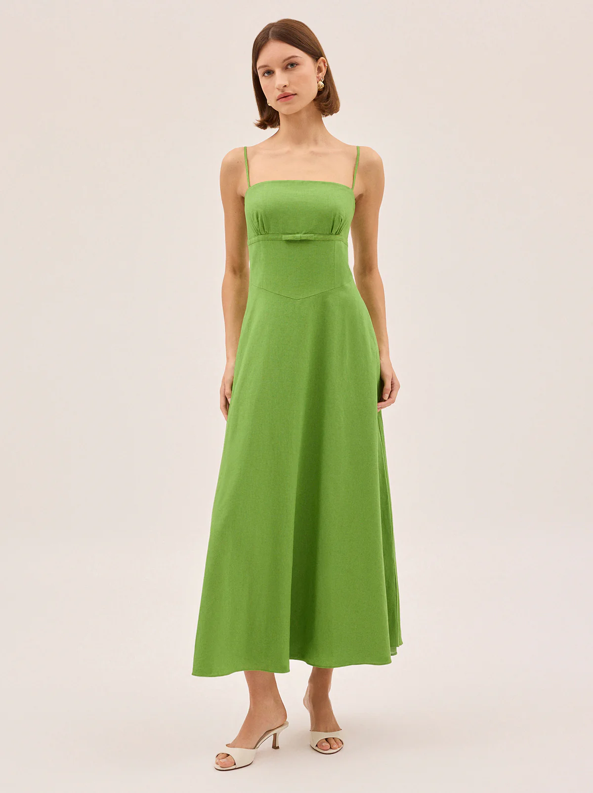 Ally Meadow Green Cotton Linen Dress