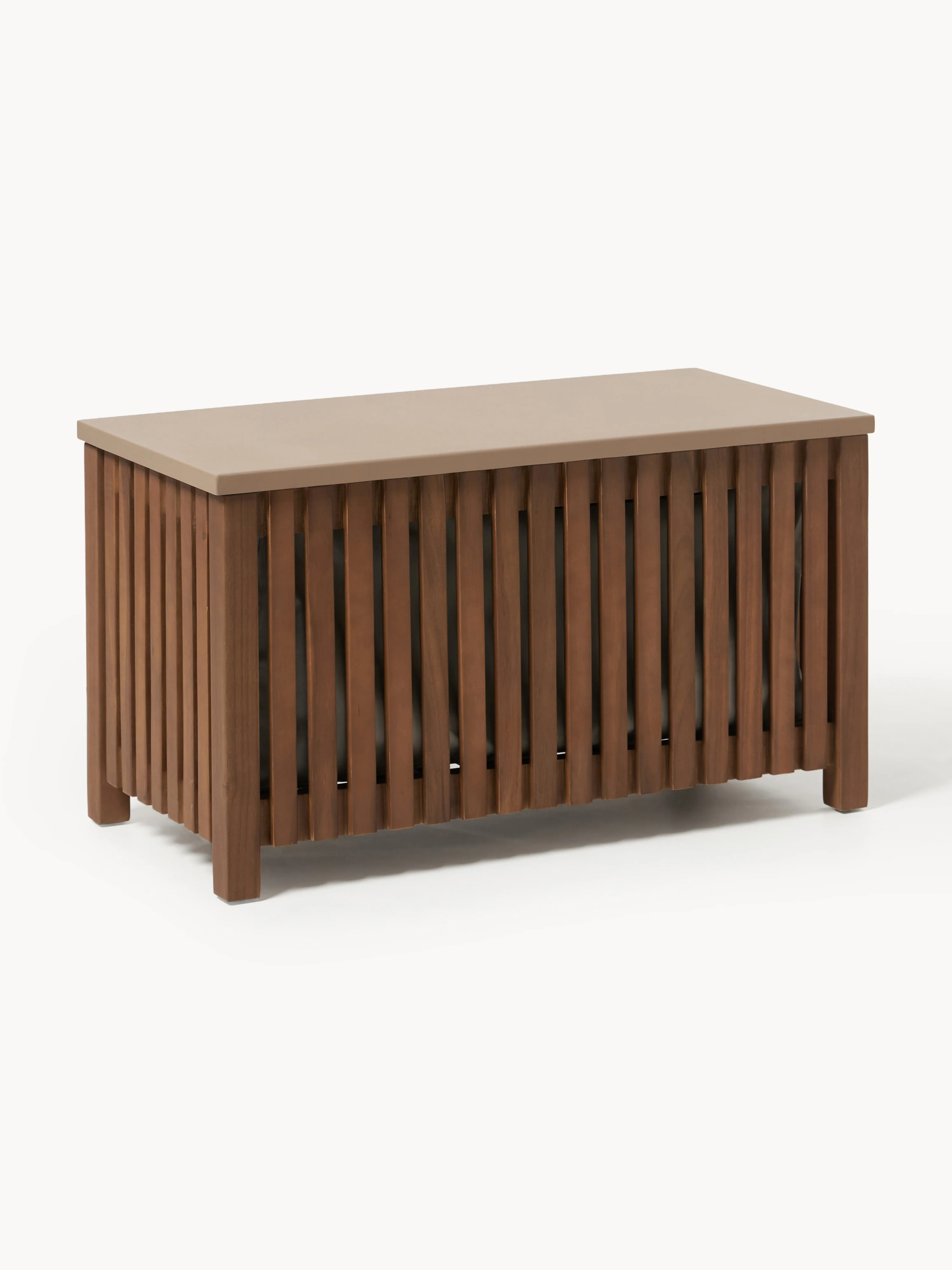 Garten-Aufbewahrungsbox Arkin aus Akazienholz mit Einsatz, B 80 cm