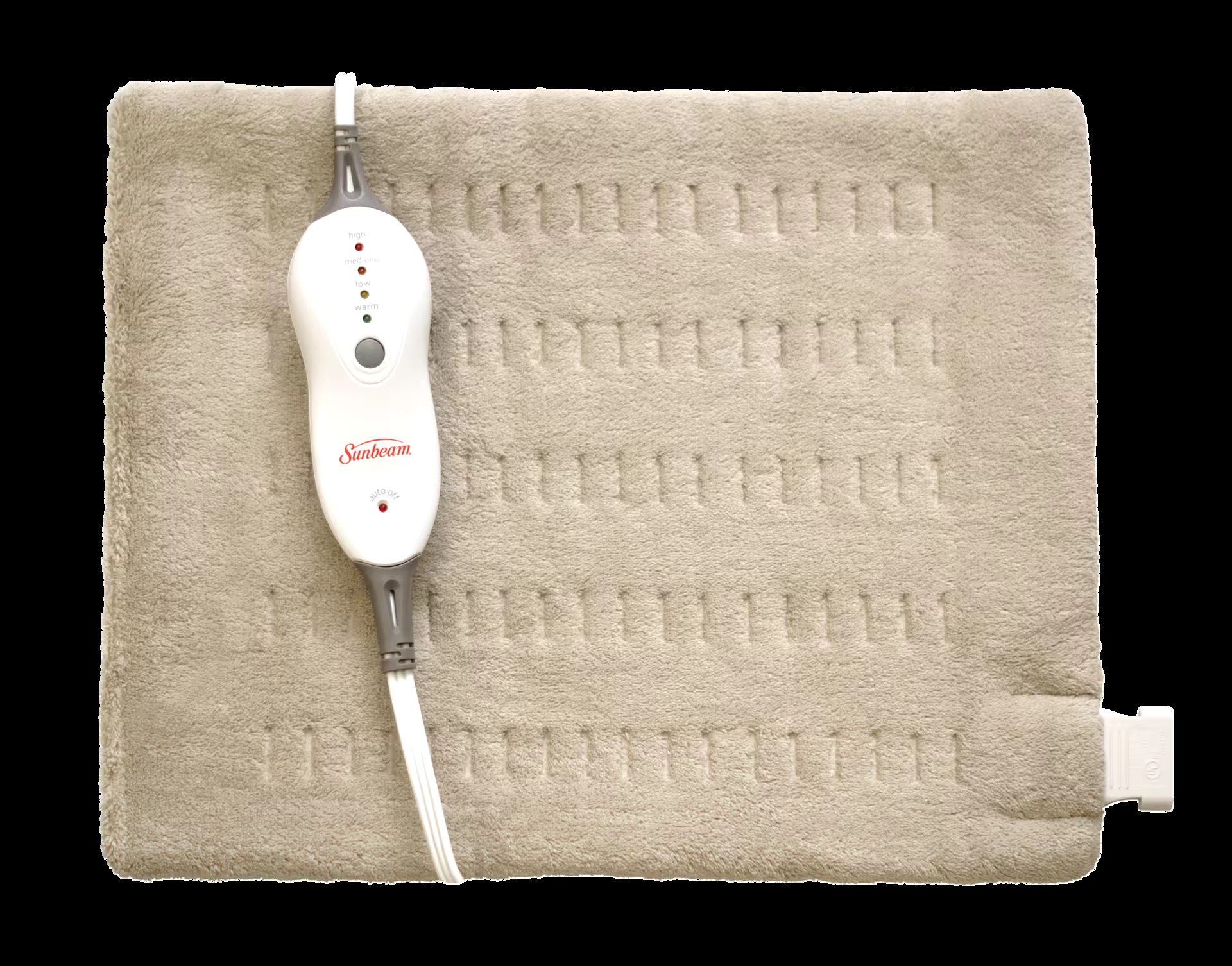 Sunbeam Premium Electric Heating Pad For Muscle & Joint Pain, Standard Size, Beige