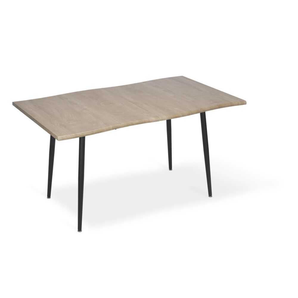 Table extensible Fabrik bois naturel et métal noir 140x80xH75cm