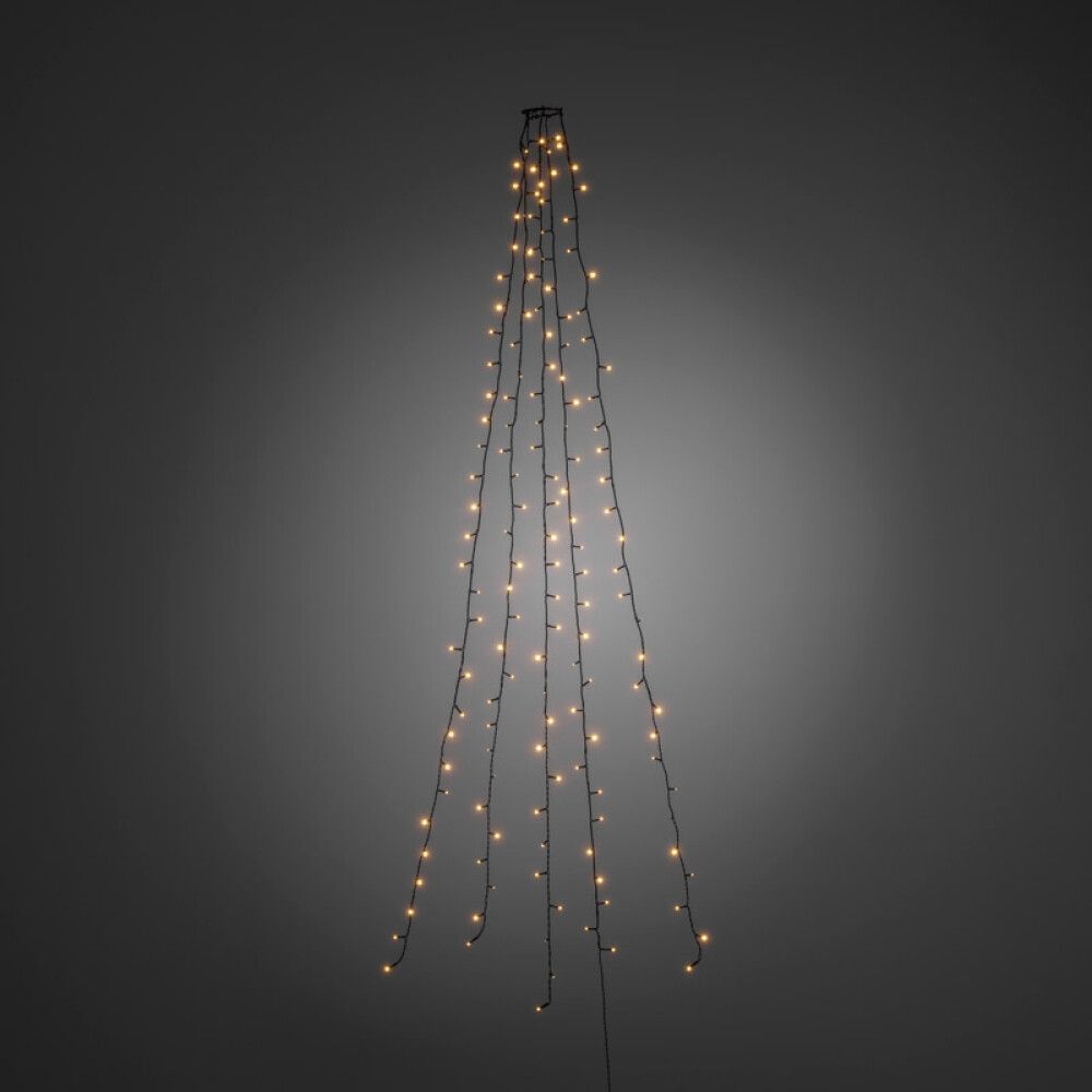 JULETRELYS KONSTMIDE 200 AMBER LED GRØNN KABEL