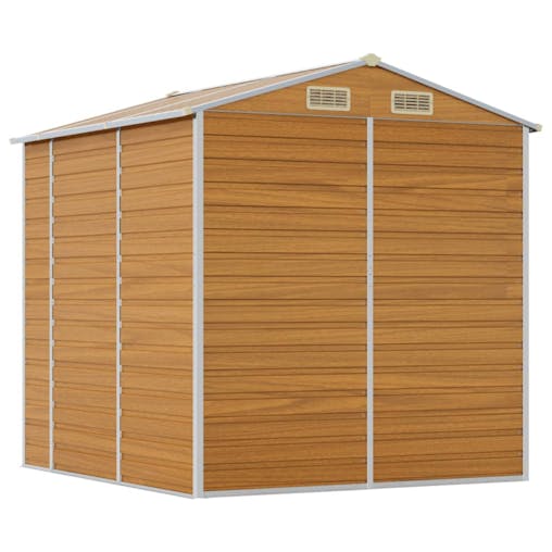 NNEVL Garden Shed Light Brown 191x215x198 cm Galvanised Steel