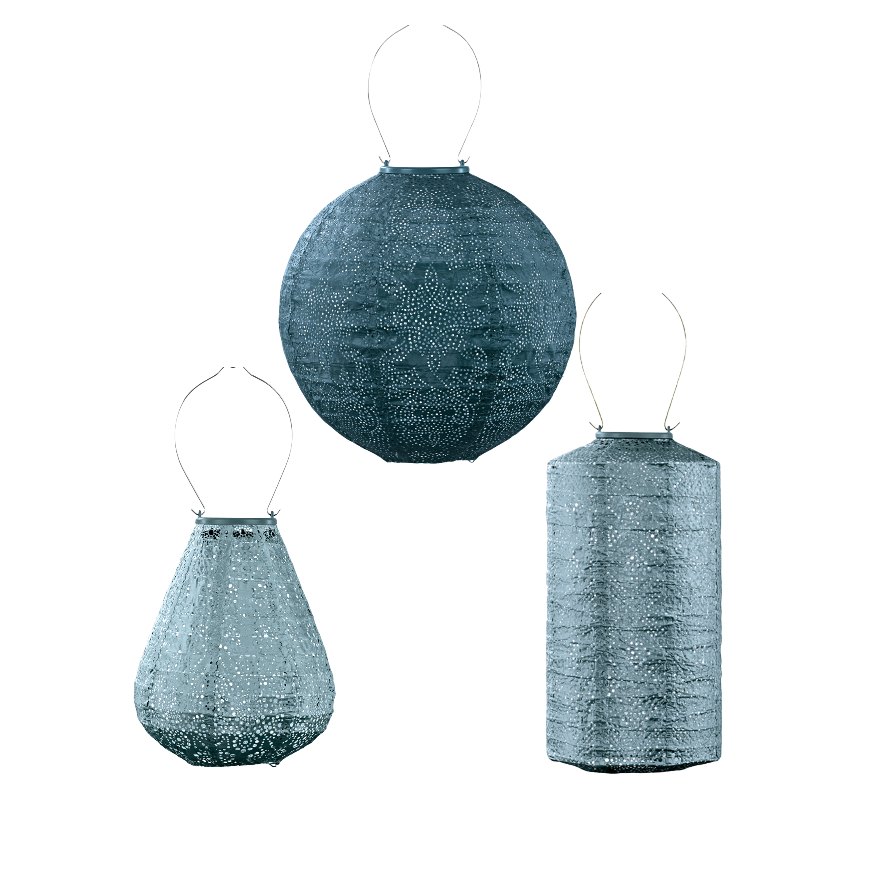 Lumiz solar lampion - blauwe set - 3 stuks