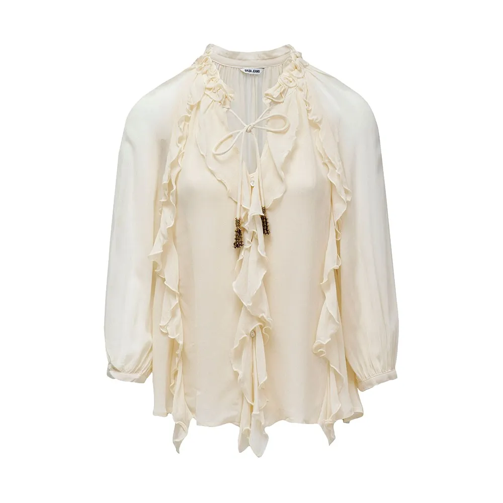 Salsa Jeans Ruffle 3/4 sleeve blouse