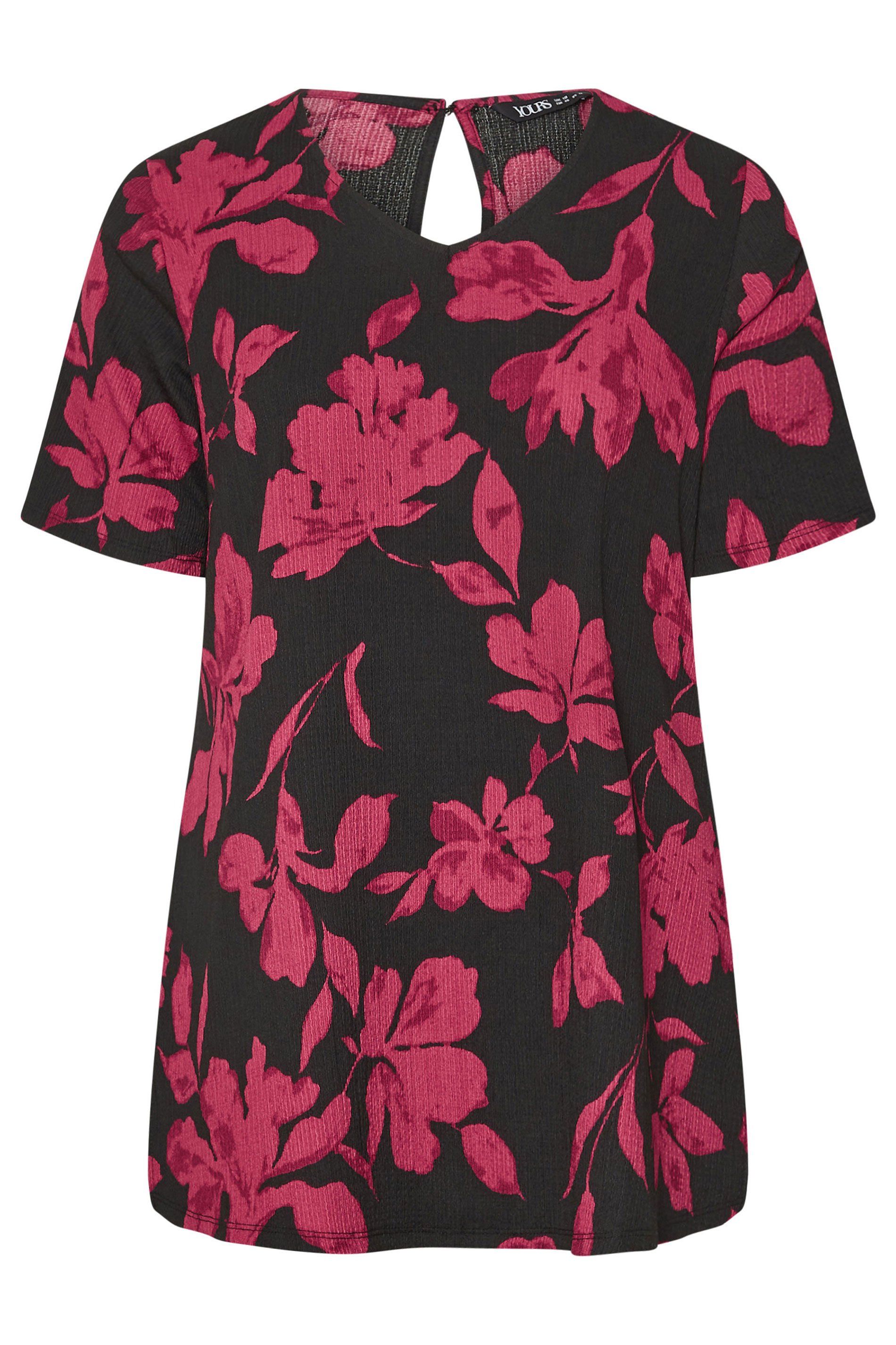 Yours Floral Print Textured Top