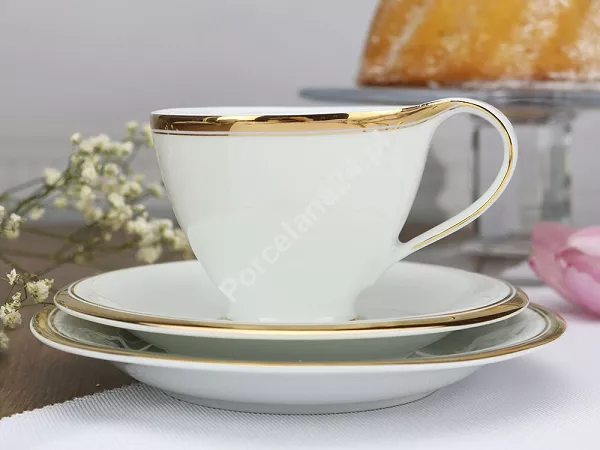 Garnitur do herbaty na 12 osób (40 el.) Bogucice - Cleopatra Gold Plus 1175
