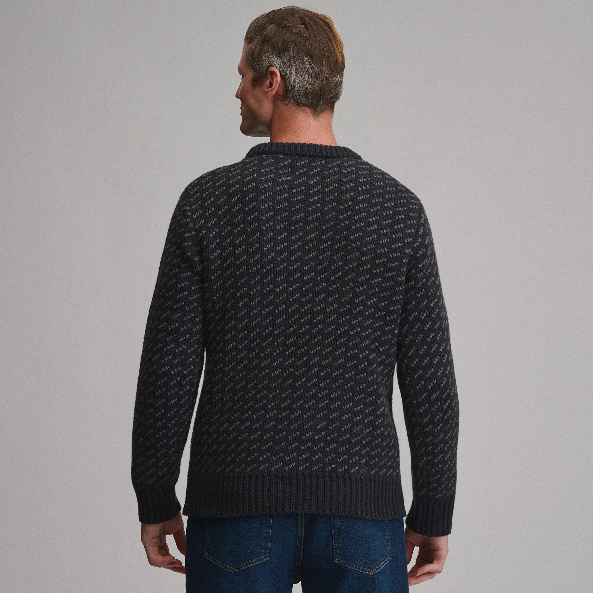 Men's Holiday Festive Birdseye Crew Sweater