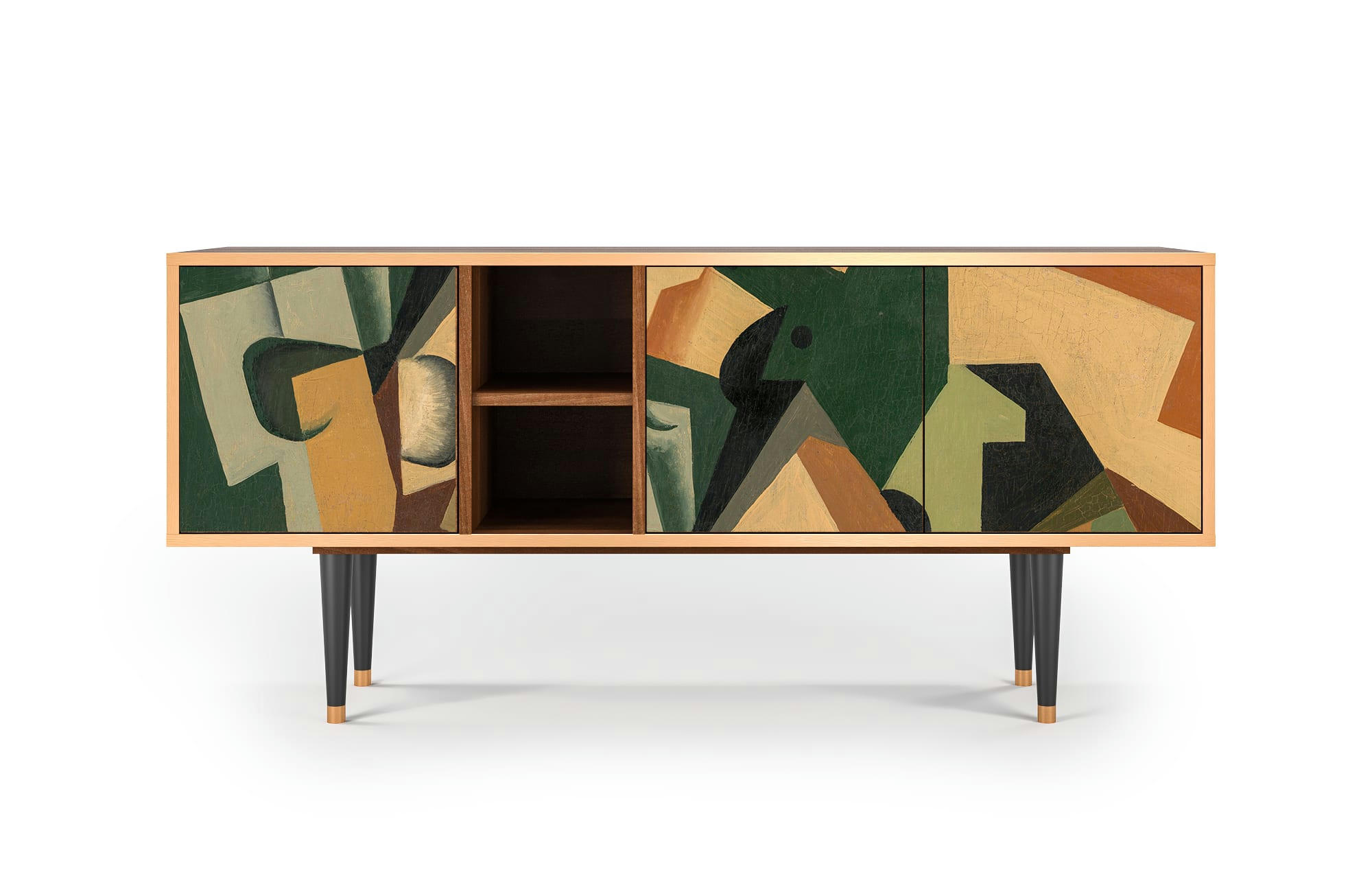 GLASS AND CHECKERBOARD BY JUAN GRIS - Meuble TV  multicolore 3 tiroirs L 150 cm