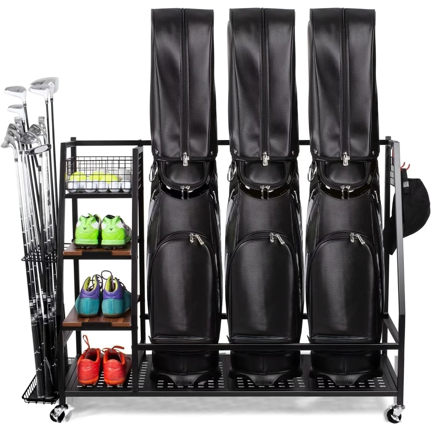 Sttoraboks Golf Bags Storage Garage Organizer, Fits 2/3 Golf Bags and Golf Equipment Accessories