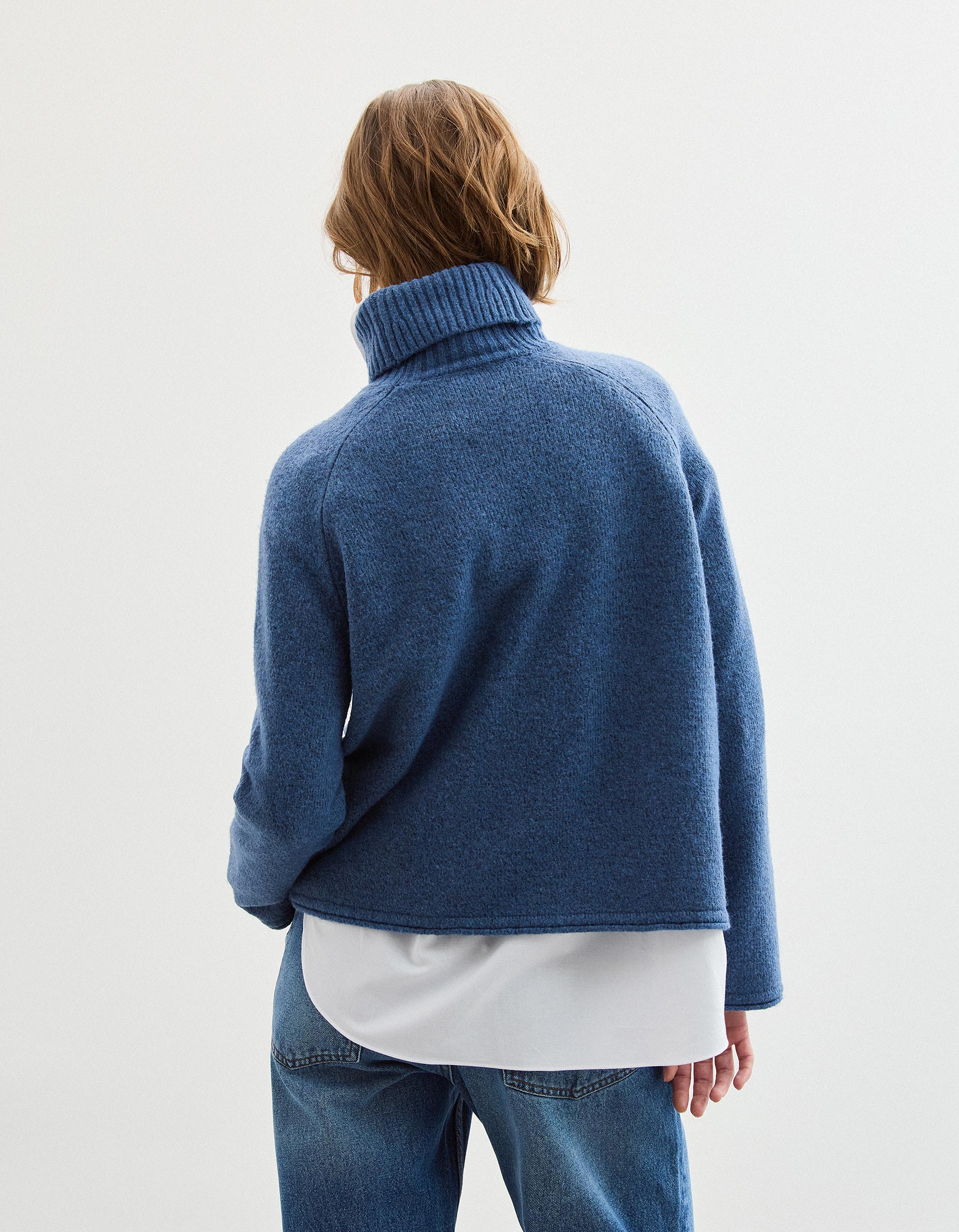 Camisola com Lã, Mulher, Azul Escuro