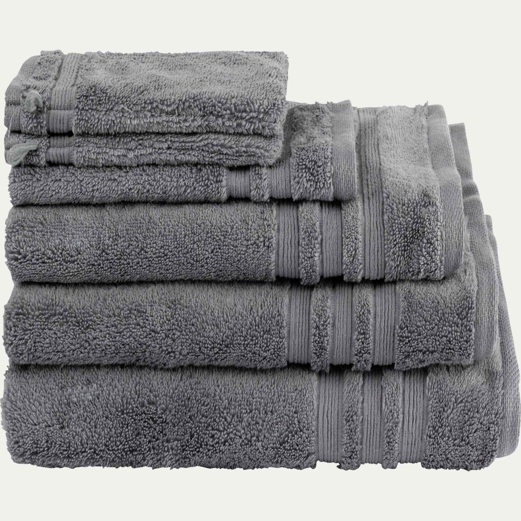 NOUN - Drap de bain bouclette en coton - gris anthracite 100x150cm