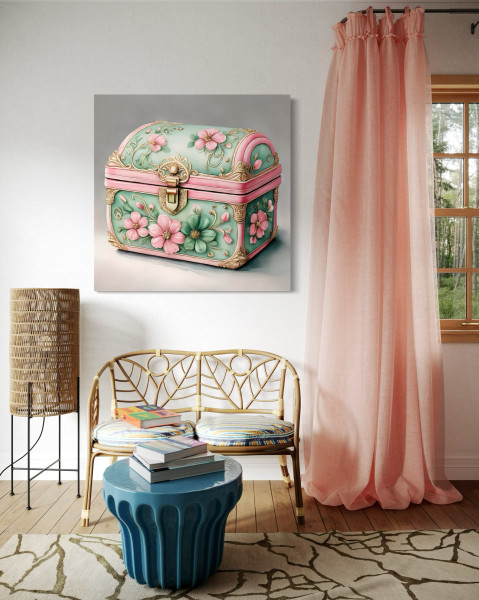Feeby Obraz na płótnie, Skrzynia Retro Vintage 30x30