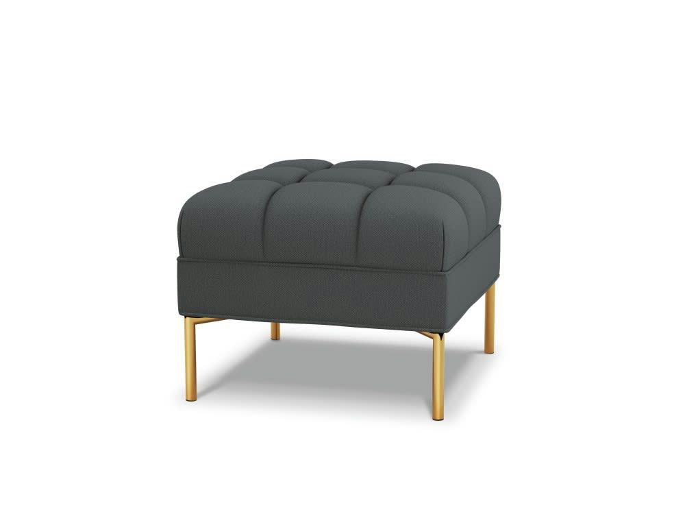 KAROO - Pouf tissu structuré gris foncé