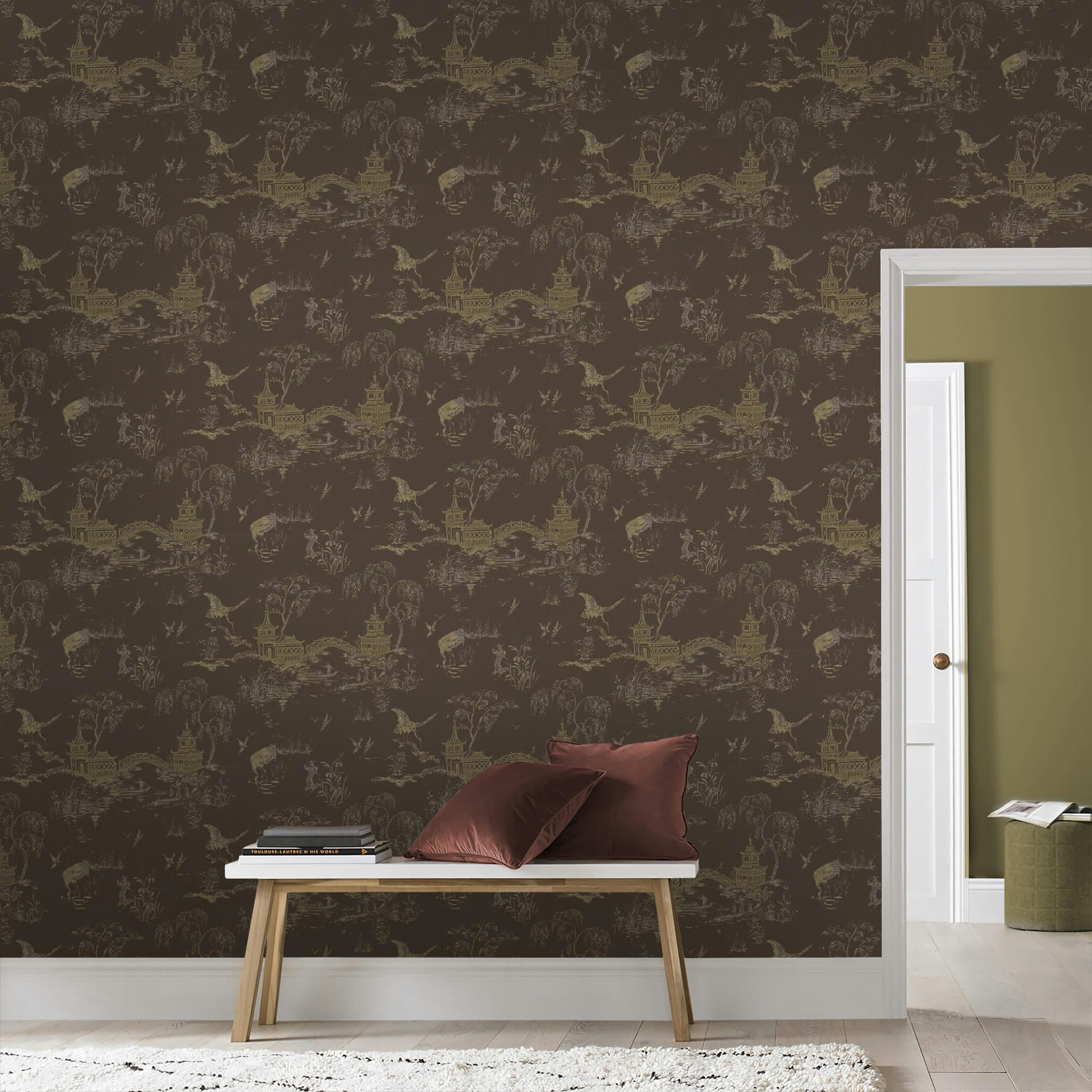 - papier peint gaia japon marron 1005x52cm