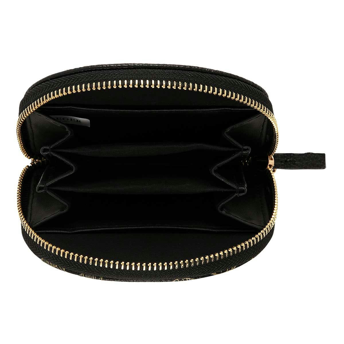 - Porte-monnaie - Feuilles Dorées - Noir