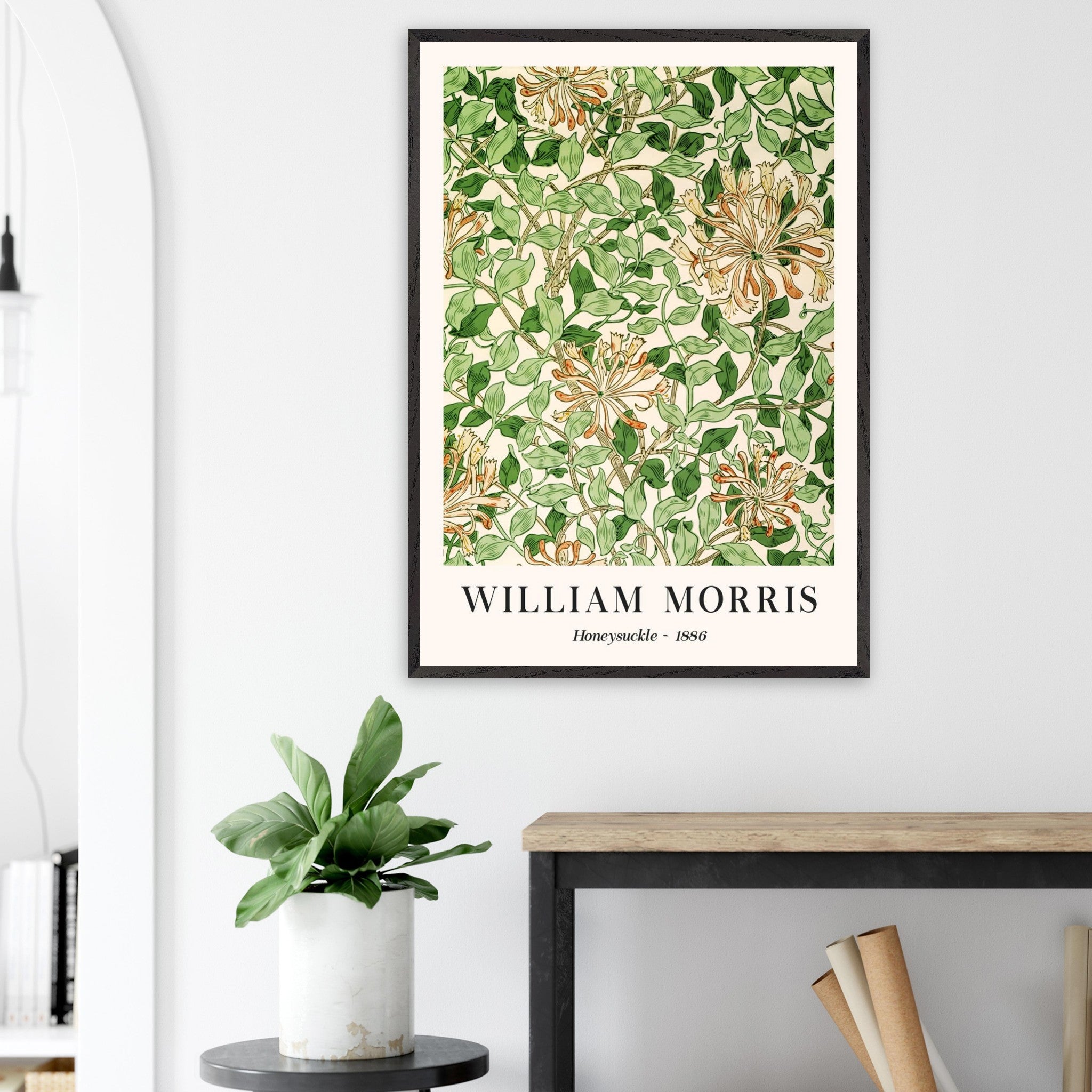 Artfulprints Poster William Morris - Honeysuckle 1886  - 70x100 cm - Groen