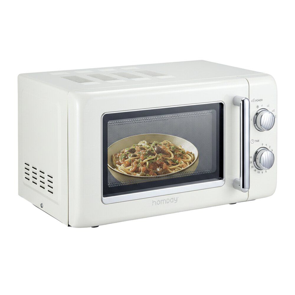 Micro-ondes rétro vintage 20L 6 niveaux de puissance 700W