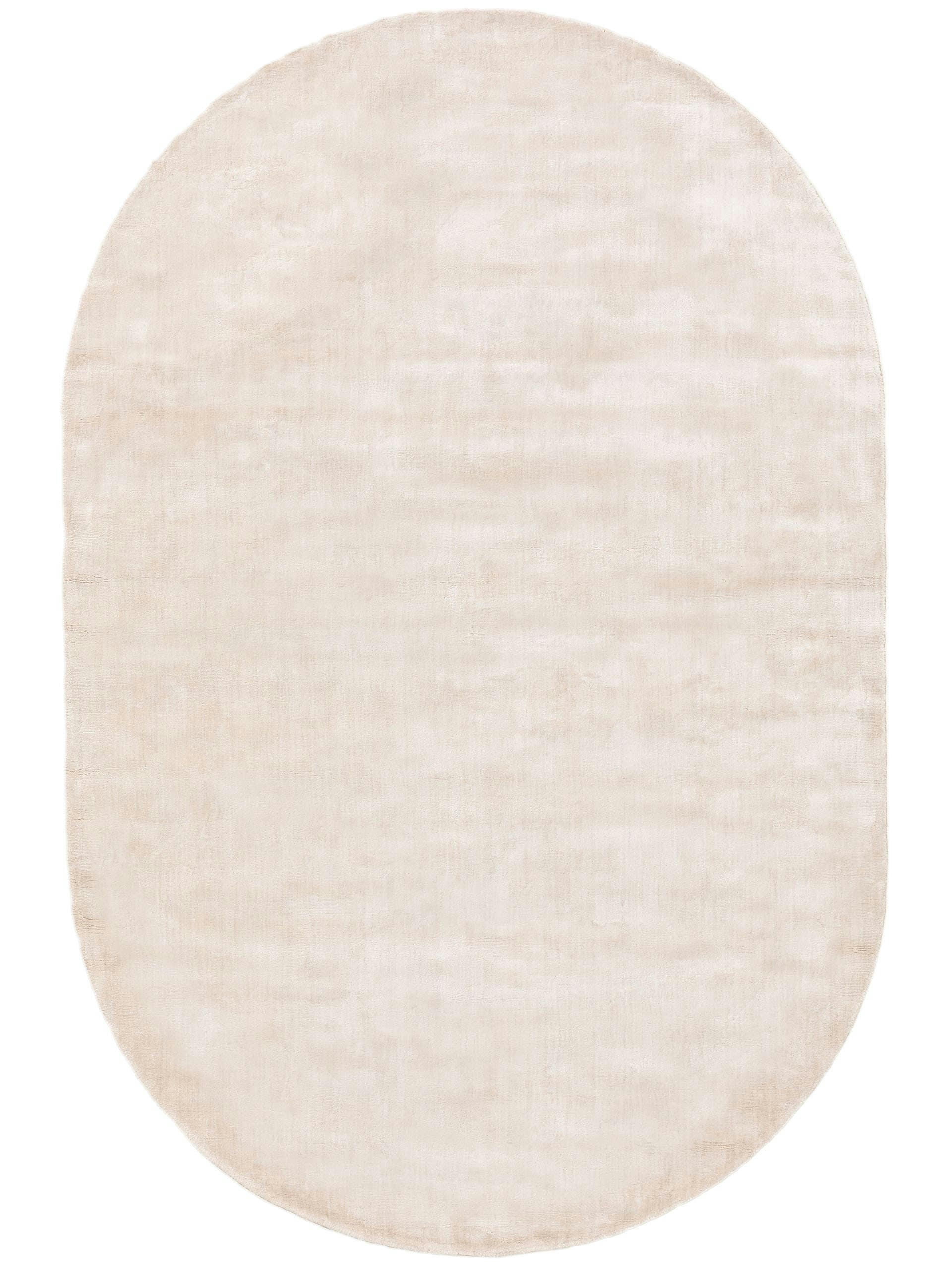 NELA - Tapis en viscose ovale ivory 150x230