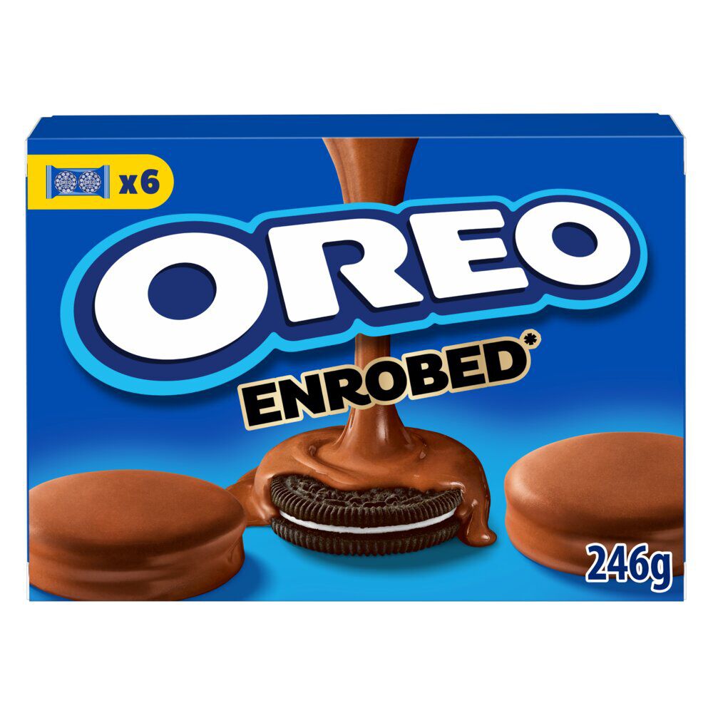 Biscuits Oréo fourrés vanille enrobés chocolat au lait 246gr