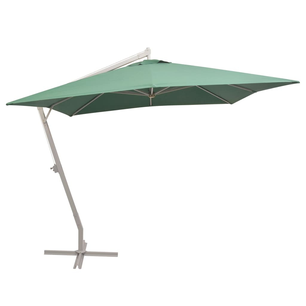 Parasol Ogrodowy Zielony z Podstawą Składany Na Taras Balkon 300 x 300 cm