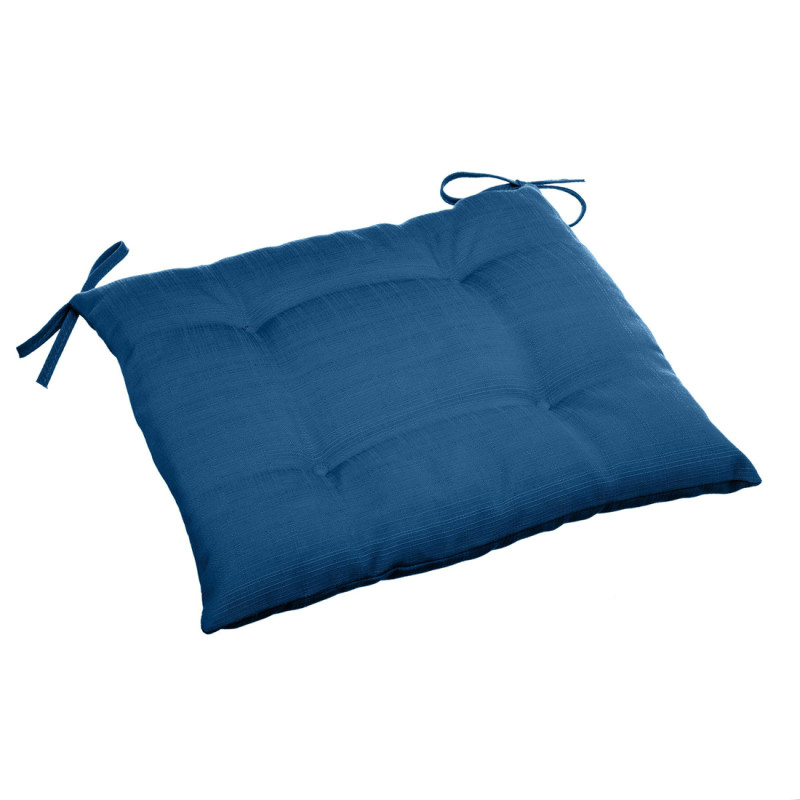 Galette de chaise matelassée Koraï bleu foncé 40 x 40 cm