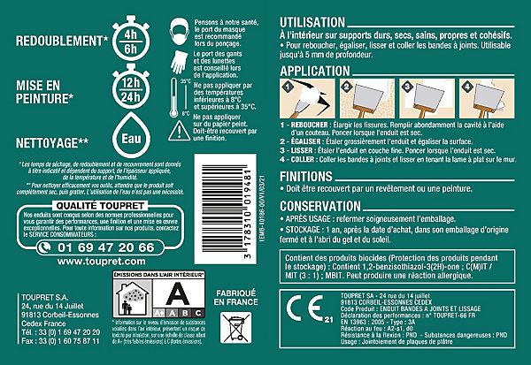 Enduit multifonction 4 en 1 Toupret 1,5kg